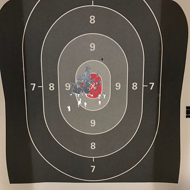 Did some Target Therapy after work tonight. I was shooting my Glock 19 with some of the extra back straps tonight. I think I am going like it that way. Time will tell, just gonna take some more practice. And like they say practice makes perfect. 
o