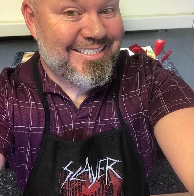 Broke out my @slayerbandofficial apron for thanksgiving prep..