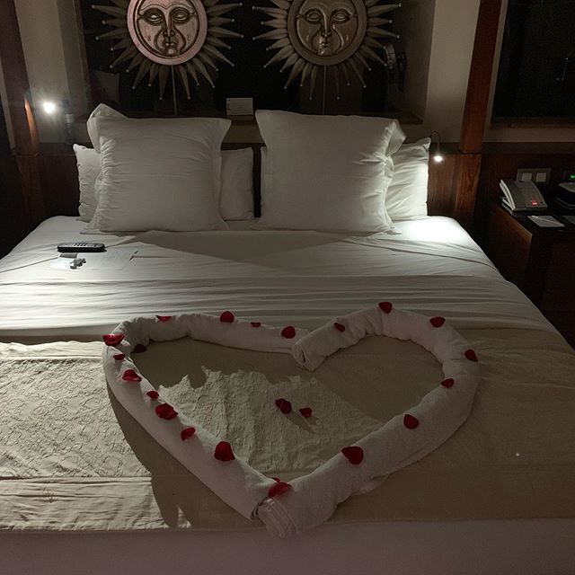 This was our bed when came back from dinner. We are really enjoying ourselves on this trip.